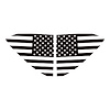 202499 Window US Flag Decals, 2020-2023 Chevy Corvette, Matte Black Standard US Flag - image 1