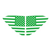 202500 Window US Flag Decals, 2020-2023 Chevy Corvette, Gloss Lime Green Standard US Flag - image 1