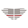 202502 Window US Flag Decals, 2020-2023 Chevy Corvette, Gloss Silver Standard US Flag W/ Red Stripe - image 1