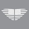 202503 Window US Flag Decals, 2020-2023 Chevy Corvette, Gloss White Standard US Flag - image 1