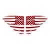 202504 Window US Flag Decals, 2020-2023 Chevy Corvette, Gloss Red Distressed US Flag - image 1