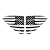 202505 Window US Flag Decals, 2020-2023 Chevy Corvette, Gloss Black Distressed US Flag - image 1