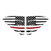 202506 Window US Flag Decals, 2020-2023 Chevy Corvette, Gloss Black Standard US Flag W/ Red Stripe - image 1