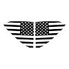 202507 Window US Flag Decals, 2020-2023 Chevy Corvette, Gloss Black Standard US Flag - image 1