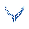 202508 Front Flag Emblem Insert Overlay Set, 2020-2023 Chevy Corvette, Matte Blue - image 1
