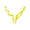 202509 Front Flag Emblem Insert Overlay Set, 2020-2023 Chevy Corvette, Matte Yellow - image 1