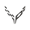 202510 Front Flag Emblem Insert Overlay Set, 2020-2023 Chevy Corvette, Black Carbon Fiber - image 1