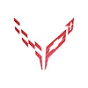 202511 Front Flag Emblem Insert Overlay Set, 2020-2023 Chevy Corvette, Red Carbon Fiber - image 1