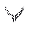 202514 Front Flag Emblem Insert Overlay Set, 2020-2023 Chevy Corvette, Gloss Carbon Flash - image 1