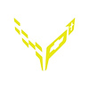 202517 Front Flag Emblem Insert Overlay Set, 2020-2023 Chevy Corvette, Gloss Yellow - image 1
