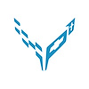 202521 Front Flag Emblem Insert Overlay Set, 2020-2023 Chevy Corvette, Gloss Rapid Blue - image 1