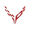 202523 Front Flag Emblem Insert Overlay Set, 2020-2023 Chevy Corvette, Gloss Red - image 1