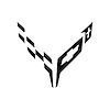 202524 Front Flag Emblem Insert Overlay Set, 2020-2023 Chevy Corvette, Gloss Black - image 1