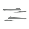 202744 Front Grille Enhancement Overlay Decal Set, 2020-2023 Chevy Corvette, 4pc, Matte Gray - image 1