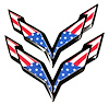 203121 USA Flag Emblem Overlay Decal, 2014-2019 Chevy Corvette, No UV Coating - image 1