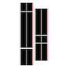 203802 Dual Two Tone W/Pin Stripes, 1963-2019 Chevy Corvette, Black/Red - image 1