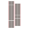 203821 Dual Two Tone W/Pin Stripes, 1963-2019 Chevy Corvette, Silver/Red - image 1
