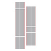 203824 Dual Two Tone W/Pin Stripes, 1963-2019 Chevy Corvette, Gray/Red - image 1