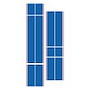 203829 Dual Two Tone W/Pin Stripes, 1963-2019 Chevy Corvette, Matte Blue/Matte Red - image 1