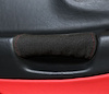 214798 Suede Door Pull Covers, 1997-2004 Chevy Corvette, Black W/Red Stitch