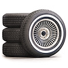 22782 Direct-Bolt Knock-Off Wheel & Tire Package, 1965 Chevy Corvette, 1 in. Whitewall Radial Tires - image 1