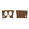 401723PR Lower Dash Pad Pair, 1973-1973 Chevy Corvette, Dark Saddle - image 1