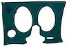 401819 Lower Dash Pad, 1976-1976 Chevy Corvette, Blue Green, Left/Driver, w/Lower A/C Vent Cutout - image 1