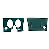 401819PR Lower Dash Pad Pair, 1976-1976 Chevy Corvette, Blue Green, w/Lower AC Vent Cutout - image 1