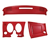 402124ST Upper & Lower Dash Pad Set, 1977-1977 Chevy Corvette, Red, w/Lower A/C Vent Cutout - image 1
