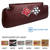 407231 Sunvisors, 1973-1973 Chevy Corvette, Oxblood Madrid Embroidered W/Logo - image 1