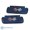 407247 Sunvisors, 1971-1972 Chevy Corvette, Royal Blue Madrid Embroidered W/Logo - image 1