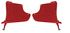412835 Kick Panels W/Carpet, 1963-1964 Chevy Corvette, Red - image 1