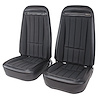 417820M Mounted Seats, 1970-1974 Chevy Corvette, Black, Vinyl w/o Shoulder Harness - image 1