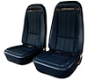 417843M Mounted Seats, 1973-1974 Chevy Corvette, Dark Blue Vinyl w/o Shoulder Harness - image 1