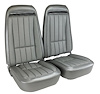 417861M Mounted Seats, 1974-1974 Chevy Corvette, Silver Vinyl w/o Shoulder Harness - image 1