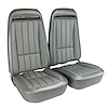 417861MS Mounted Seats, 1974-1974 Chevy Corvette, Silver Vinyl w/Shoulder Harness - image 1