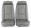 417961M Mounted Seats, 1975-1975 Chevy Corvette, Silver Vinyl w/o Shoulder Harness - image 1
