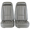 417961MS Mounted Seats, 1975-1975 Chevy Corvette, Silver Vinyl w/Shoulder Harness - image 1