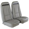 417961MS Mounted Seats, 1975-1975 Chevy Corvette, Silver Vinyl w/Shoulder Harness - image 2