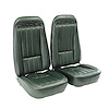 419017MS Mounted Seats, 1970-1970 Chevy Corvette, Green Leather Vinyl w/Shoulder Harness - image 1