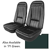 419018 Leather Seat Covers, 1971-1971 Chevy Corvette, Green Leather/Vinyl Original - image 1
