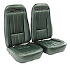 419018MS Mounted Seats, 1971-1971 Chevy Corvette, Green Leather Vinyl w/Shoulder Harness - image 1