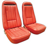 419030MS Mounted Seats, 1970-1971 Chevy Corvette, Red Leather Vinyl w/Shoulder Harness - image 1