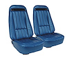 419041MS Mounted Seats, 1970-1970 Chevy Corvette, Bright Blue Leather Vinyl w/Shoulder Harness - image 1