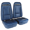 419047 Leather Seat Covers, 1971-1971 Chevy Corvette, Royal Blue Leather/Vinyl Original - image 1