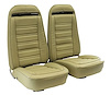 419215M Mounted Seats, 1972-1972 Chevy Corvette, Light Saddle Leather Vinyl w/o Shoulder Harness - image 1