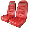 419230 Leather Seat Covers, 1972-1972 Chevy Corvette, Red Leather/Vinyl Original - image 1