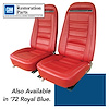 419247 Leather Seat Covers, 1972-1972 Chevy Corvette, Royal Blue Leather/Vinyl Original - image 1