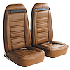419253 Leather Seat Covers, 1972-1972 Chevy Corvette, Dark Saddle Leather/Vinyl Original - image 1