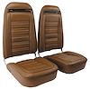 419253MS Mounted Seats, 1972-1972 Chevy Corvette, Dark Saddle Leather Vinyl w/Shoulder Harness - image 1